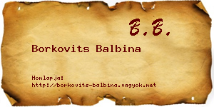 Borkovits Balbina névjegykártya